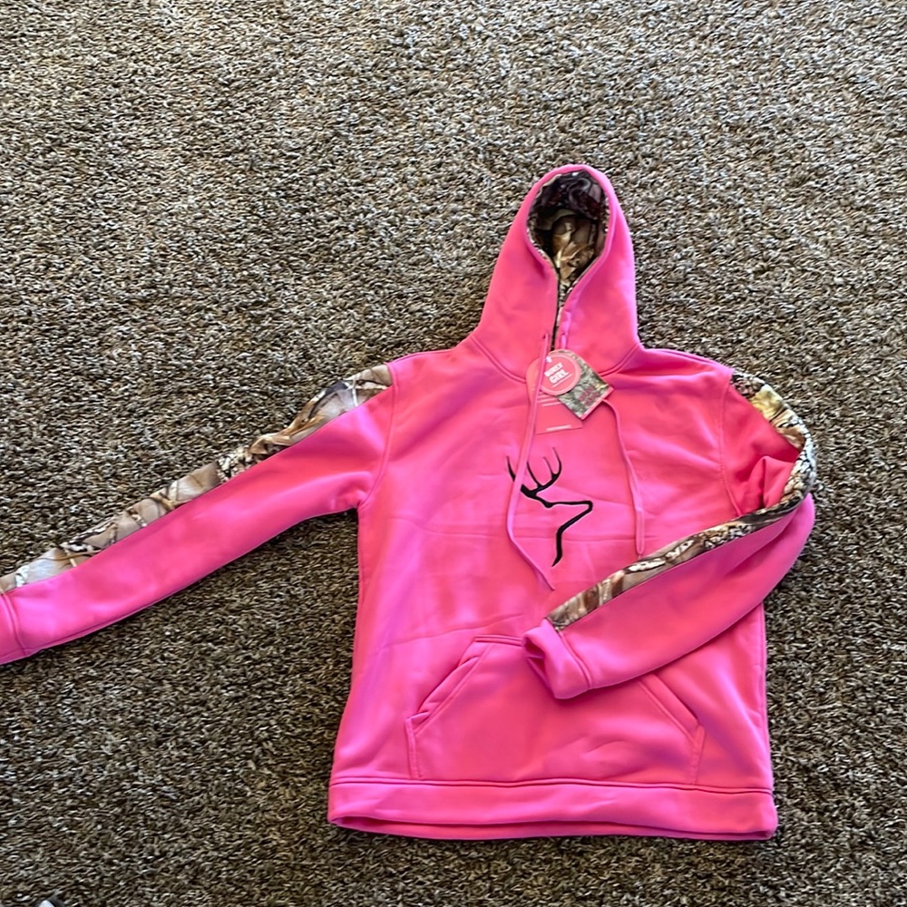 Pink and camo hoodie